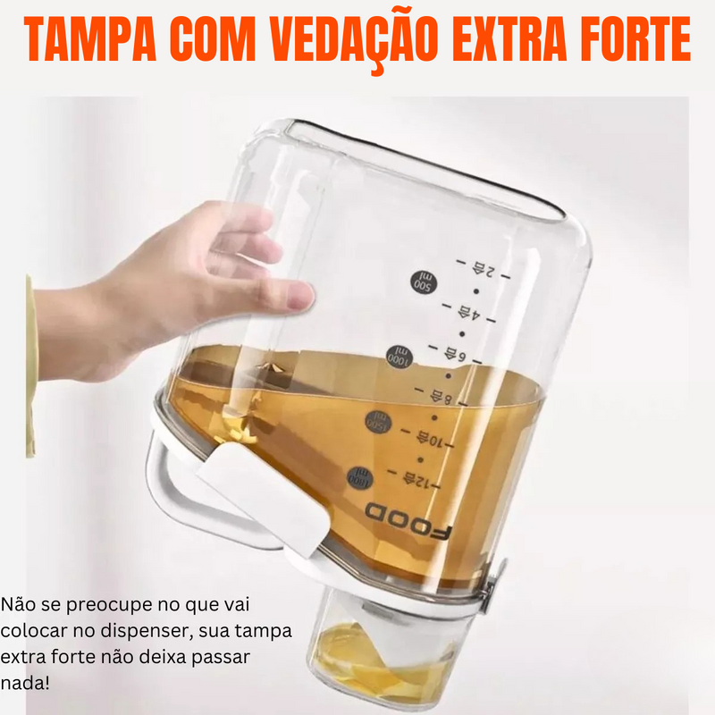 Kit Savefood™ - Dispenser De Vidro Para Alimentos + Potes organizadores de brinde