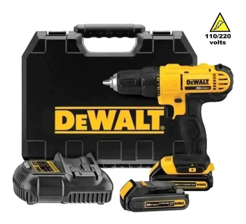 DEWALT Parafusadeira e Furaderia de Impacto de 1/2 Pol. (13mm) a Bateria 20V MAX* Litio-Ion sem Fio