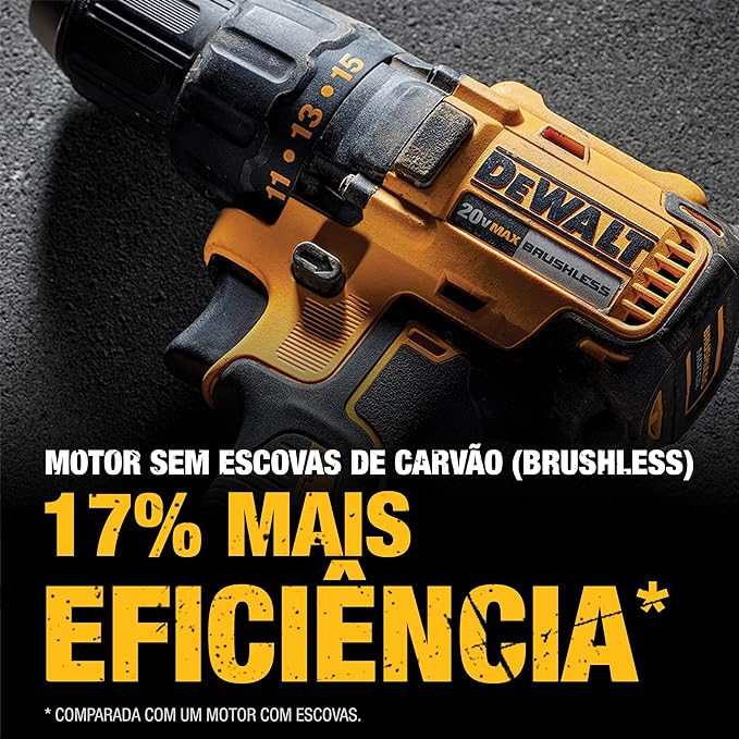 DEWALT Parafusadeira e Furaderia de Impacto de 1/2 Pol. (13mm) a Bateria 20V MAX* Litio-Ion sem Fio