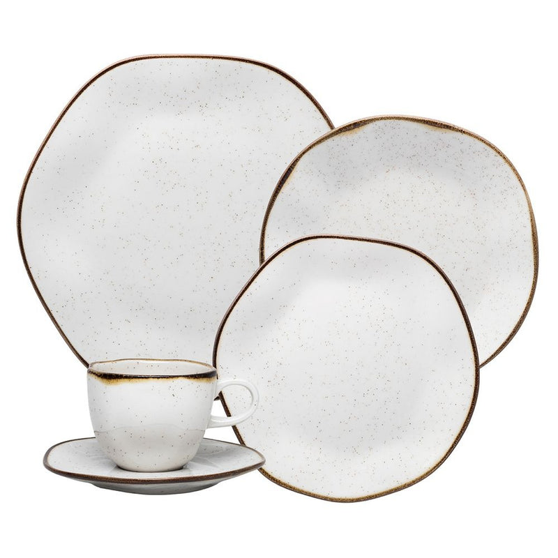 Kit 54 Aparelhos de Jantar em Porcelana de Luxo Oxford® + 6 Taças e Faqueiro de brinde