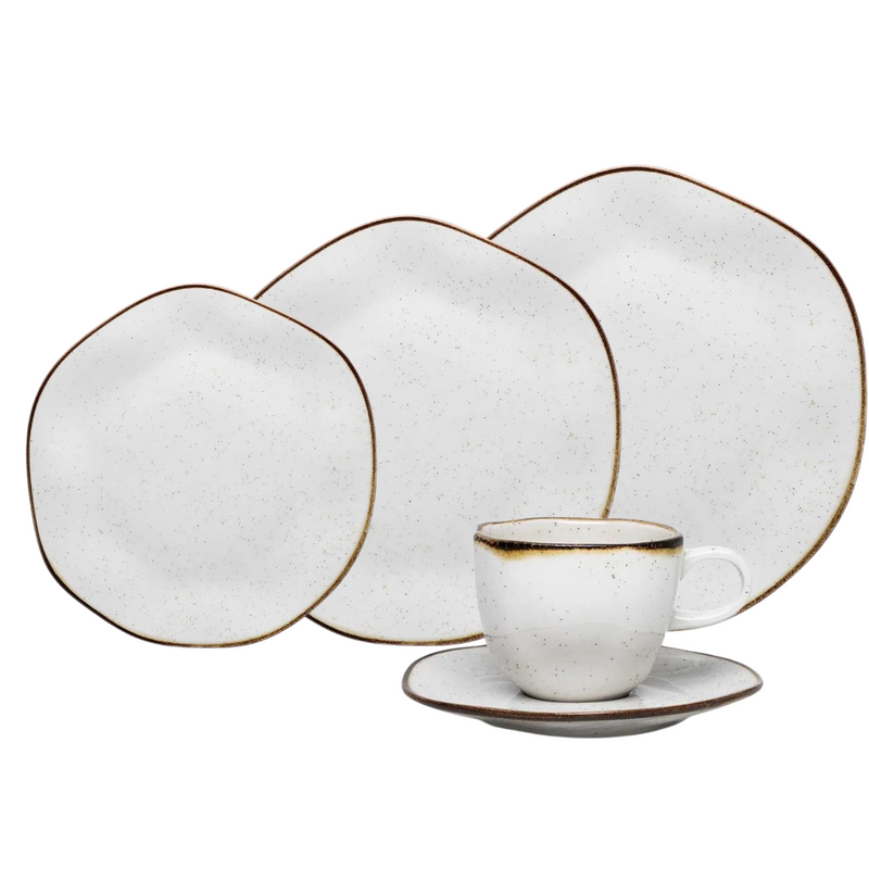 Kit 54 Aparelhos de Jantar em Porcelana de Luxo Oxford® + 6 Taças e Faqueiro de brinde