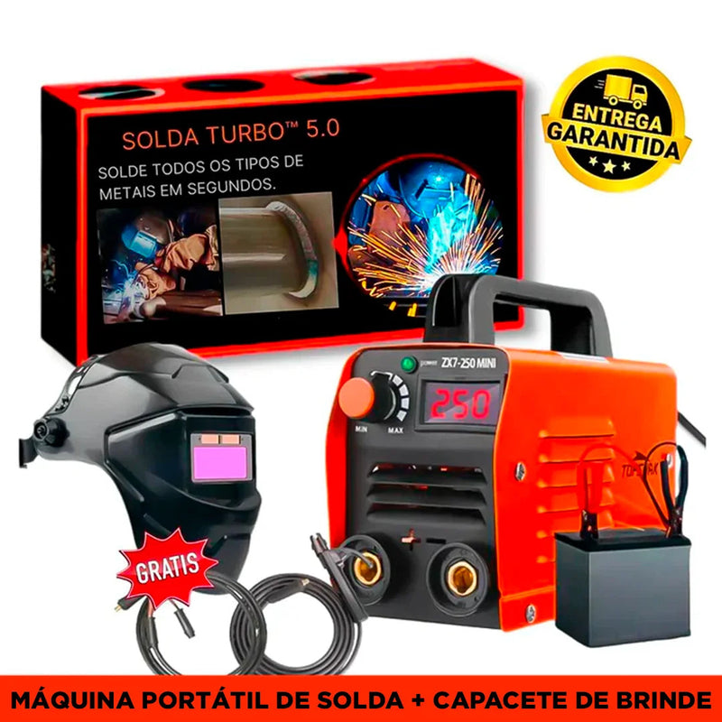 Máquina de Solda Portátil Turbo Weld® Kit Completo + Capacete de BRINDE